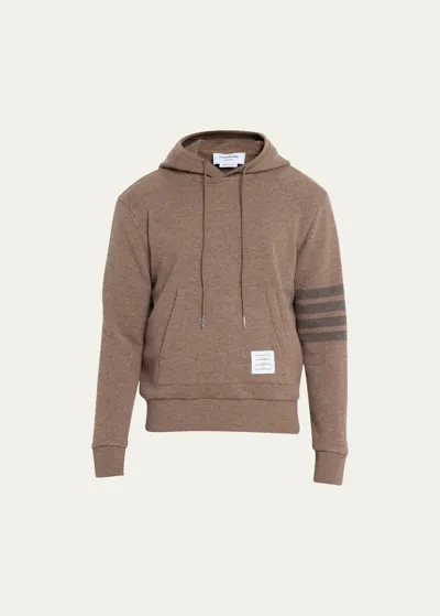 Thom Browne Stripe-detail Knit Hoodie In Brown