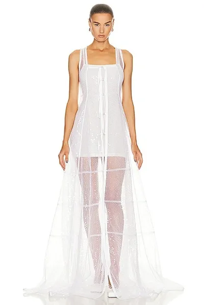 Jacquemus La Robe Dentelle Lace Long Dress In White