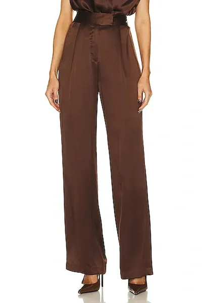 The Sei Wide Leg Trouser In Chocolate