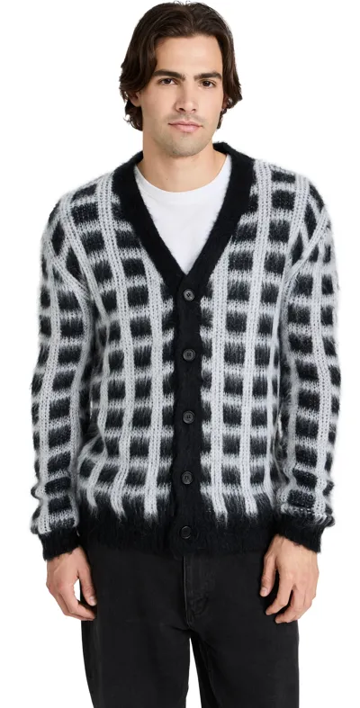 Marni Windowpane-check Cardigan In Multicolor