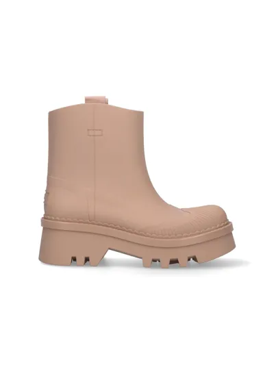 Chloé Rain Boots "raina" In Beige