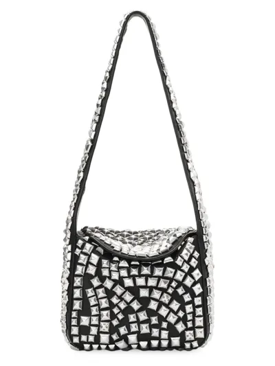 Alexander Wang Small Studded Hobo Shoulder Bag In Black