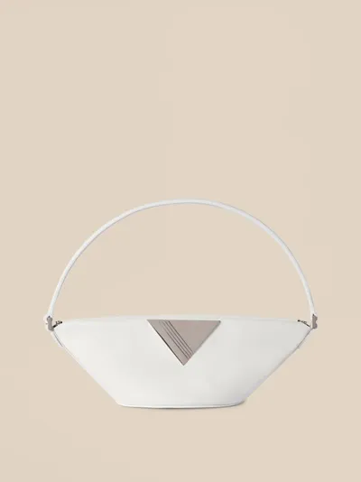 Attico Piccola Leather Shoulder Bag In White