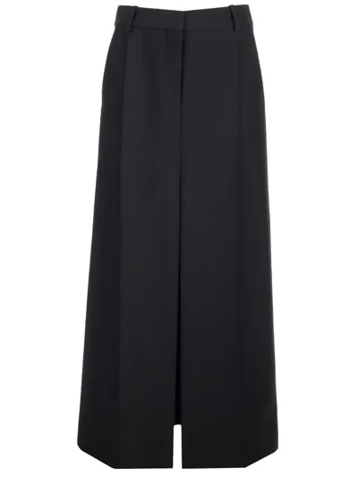 Stella Mccartney Black Split Front Maxi Skirt In Blu