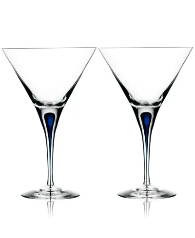 Orrefors Set Of 2 Intermezzo Blue Martini Glasses In No Color