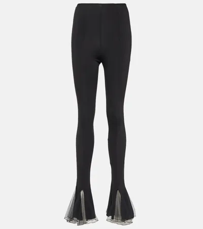 Nensi Dojaka Frill-trim Trousers In Black