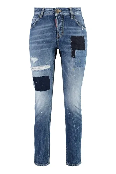 Dsquared2 Cool Girl Cropped Jeans In Denim