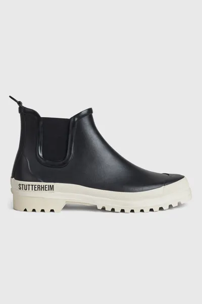 Stutterheim Chelsea Rainwalker Black/ In Black,white