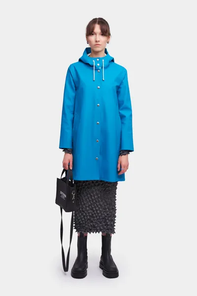 Stutterheim Mosebacke Raincoat In Mosaic Blue