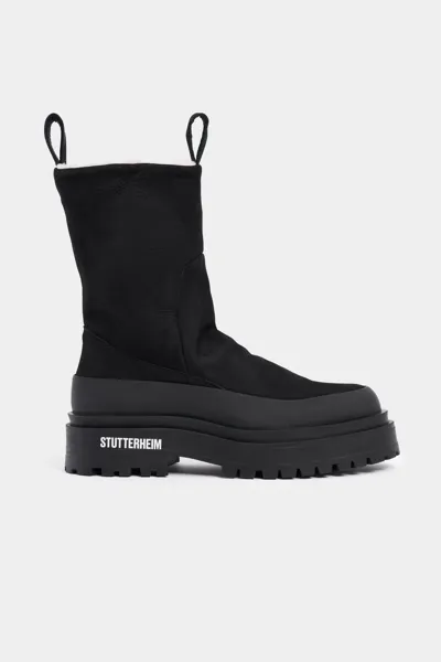 Stutterheim Rough Walker Nubuck In Black