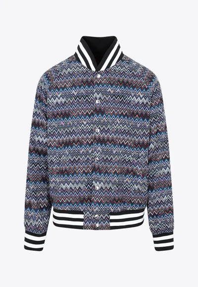 Dries Van Noten Missoni Zigzag Bomber Jacket In Multicolor