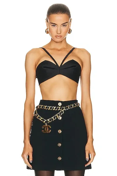 Versace Sculptural Cone-cup Bra Top In Black