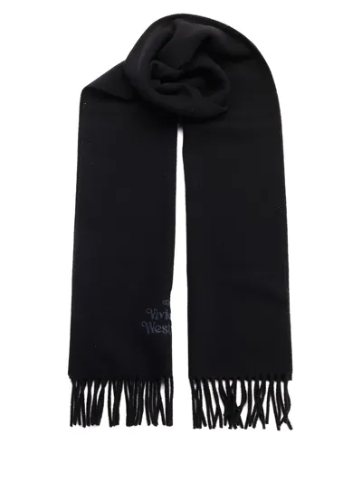 Vivienne Westwood Rectangular Scarf In Black