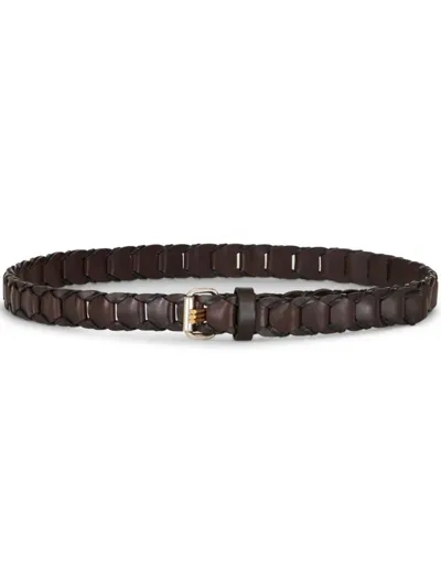 Etro Woven Leather Belt In Brown