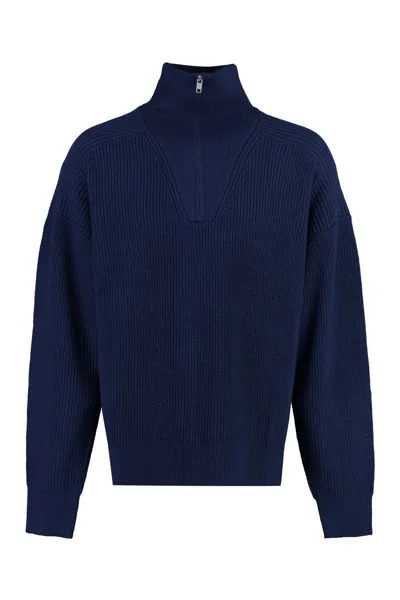 Isabel Marant Benny Turtleneck Wool Pullover In Blue