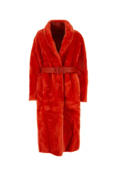 Jil Sander Coats In Red