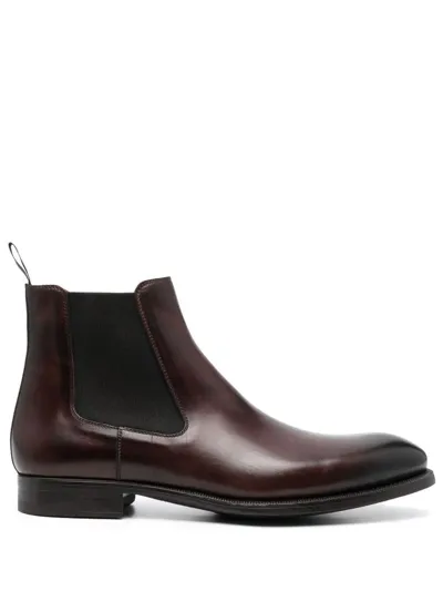 Magnanni Leather Chelsea Boots In Midbrown