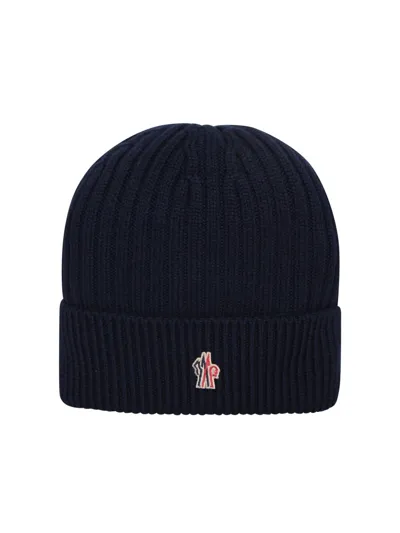 Moncler Grenoble Logo Embroidered Beanie In Navy