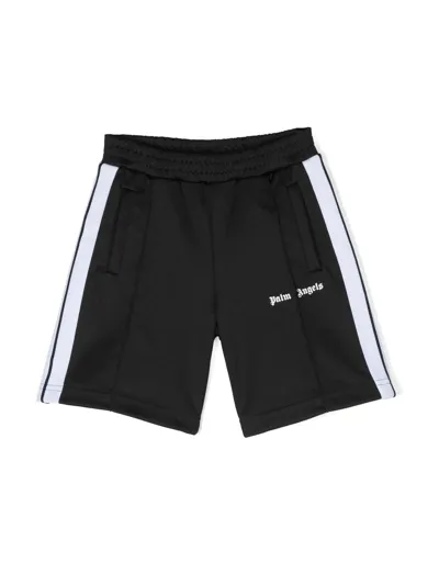 Palm Angels Kids' Logo-print Track Shorts In Black