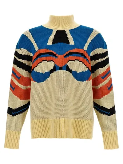 Bluemarble Jacquard Sweater In Yellow,blue