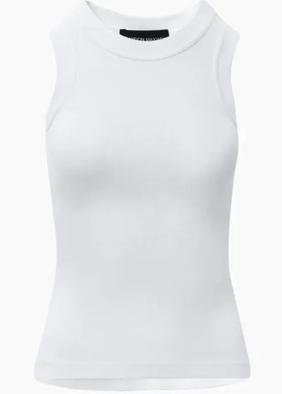 Brandon Maxwell The Jane Ribbed Jersey Tank Top In Ivory