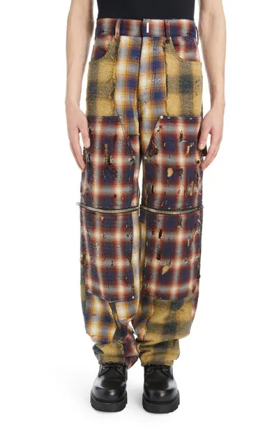 Givenchy Zip Off Carpenter Denim Trousers In Multicolored