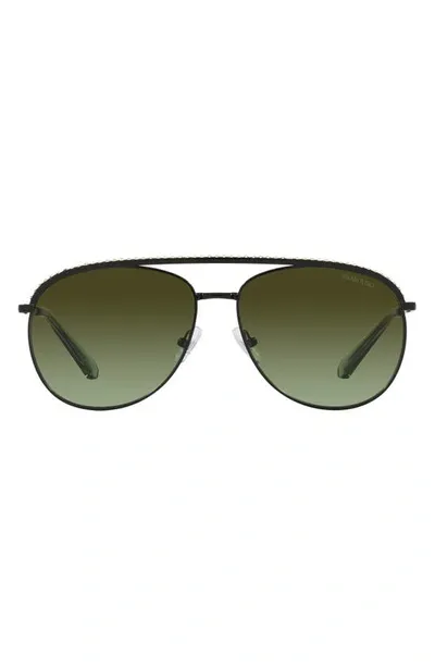 Swarovski Crystal-embellished Pilot-frame Sunglassses In Black