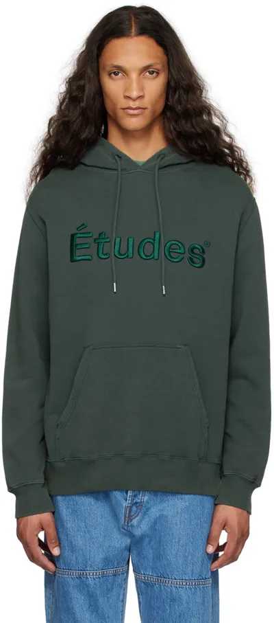 Etudes Studio Klein Logo-embroidered Hoodie In Green