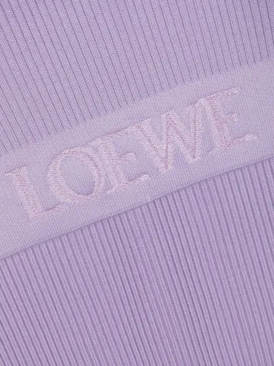 Loewe Logo Wool Scarf In Violet