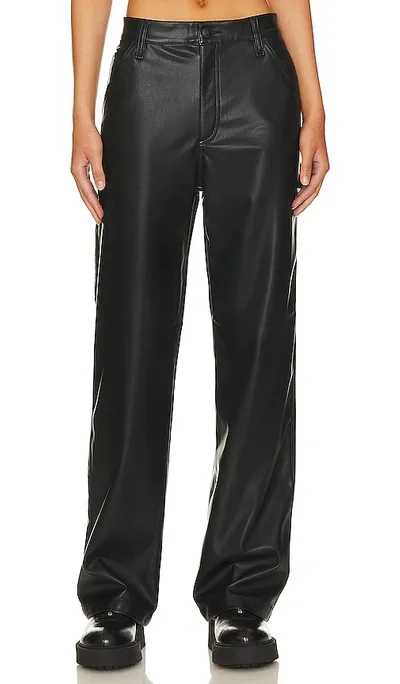 Rag & Bone Sid Faux Leather Carpenter Pant In Black