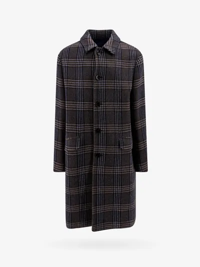 Etro Plaid-check Pattern Coat In Black