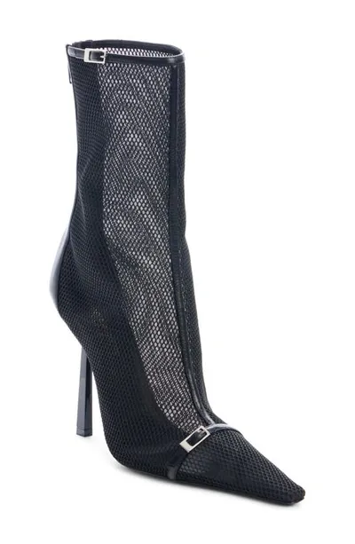 Saint Laurent Aston Pointed Toe Sock Bootie In Black