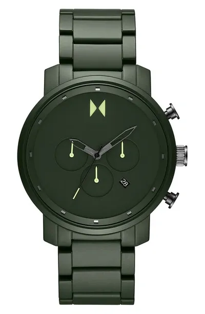 Mvmt Men's Chrono Ceramic Matte Olive Green Ceramic Bracelet Watch 45mm