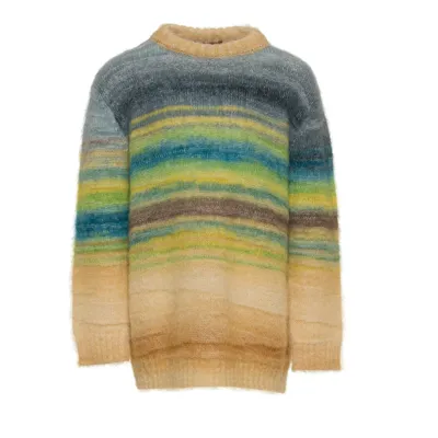 Missoni Kids' Striped Intarsia-knit Jumper In Blue