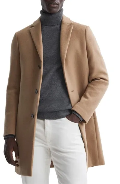 Reiss Gable Wool Blend Overcoat In Camel