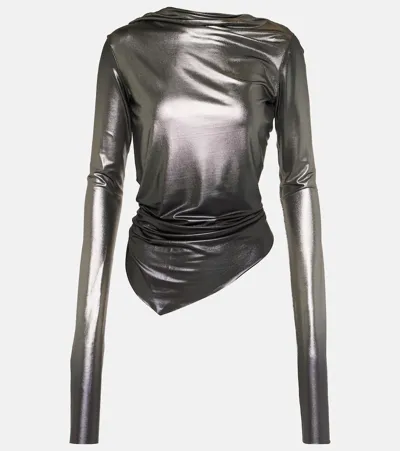 Rick Owens Lilies Jersey Top In Silver