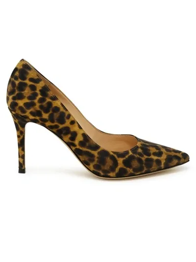 Gianvito Rossi Leopard Suede Pumps In Black