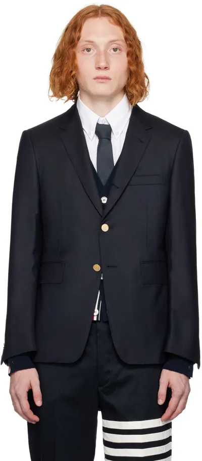 Thom Browne Navy Classic Blazer In 415 Navy