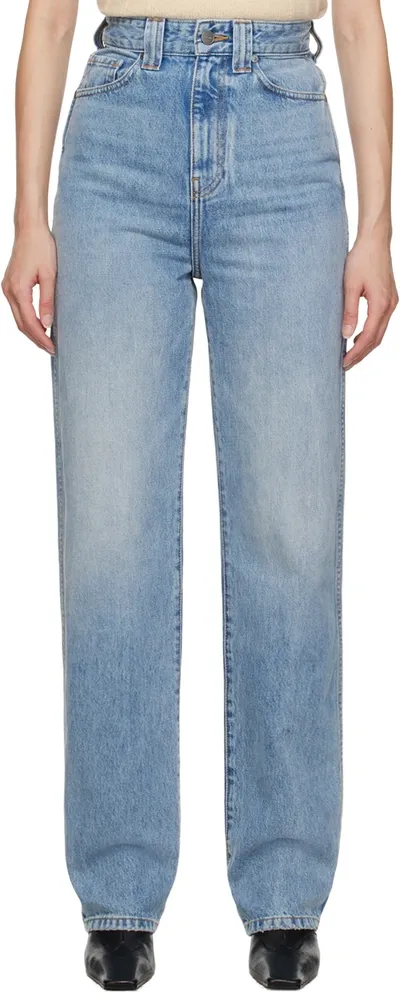 Khaite Albi High-rise Straight Jeans In Blue