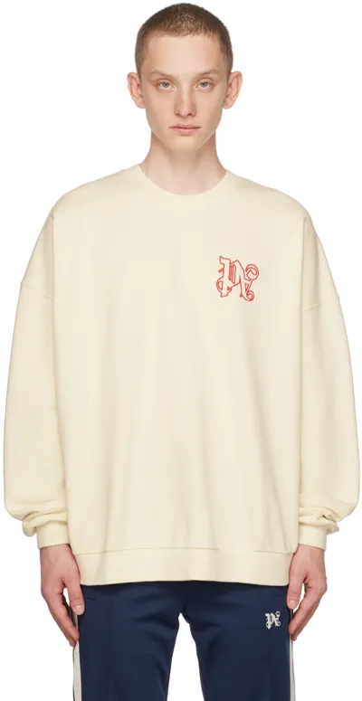 Palm Angels Off-white Moneygram Haas F1 Edition 'racing' Monogram Sweatshirt