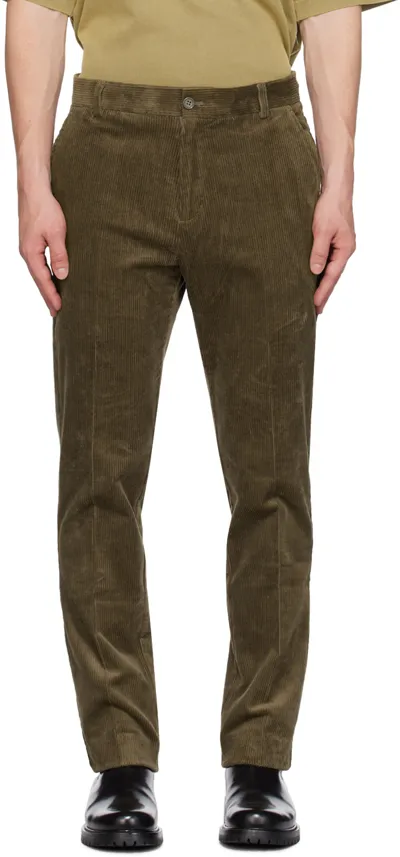 Samsã¸e Samsã¸e Brown Felix Trousers In Crocodile