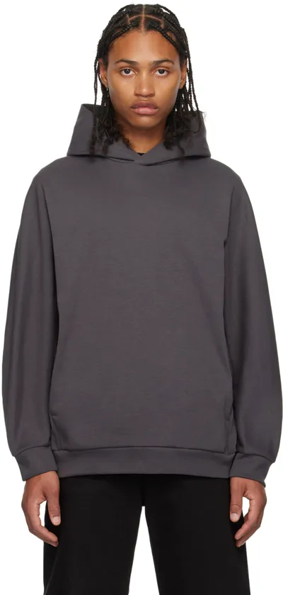 Attachment Gray Paneled Hoodie In D.gray