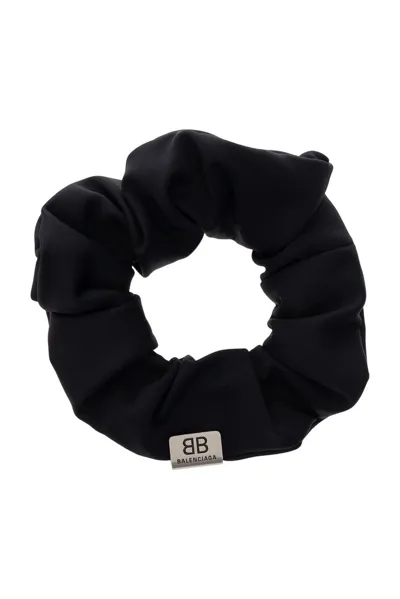 Balenciaga Small Holli Nylon Blend Scrunchie In Black