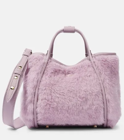 Max Mara Marine Small Teddy Tote Bag In Purple