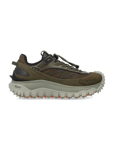 Moncler Trailgrip Gtx Leather-trimmed Ripstop And Canvas Sneakers In Grey