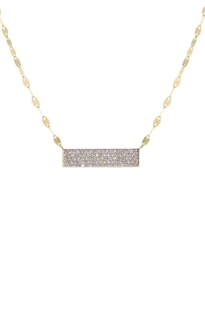 Lana 14k Yellow Gold Flawless Diamond Bar Vanity Tag Necklace