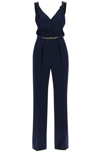 Max Mara Pino Satin Jumpsuit In Blue