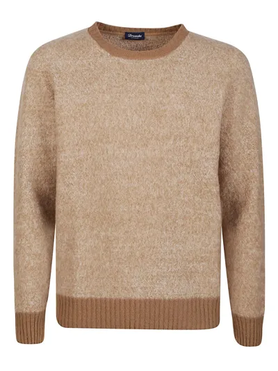 Drumohr Round Neck Sweater In Brown