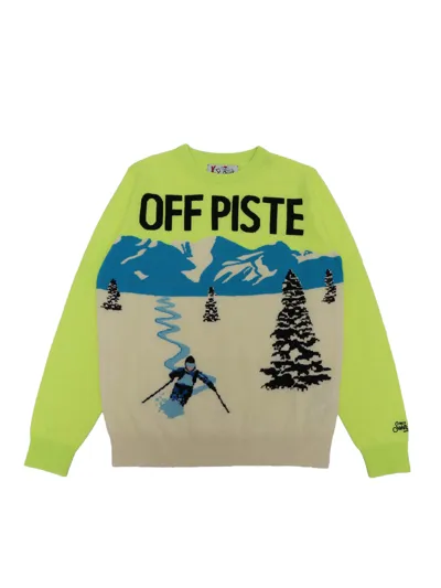 Mc2 Saint Barth Kids' Off Piste Patterned-intarsia Jumper In Yellow