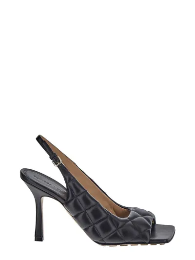 Bottega Veneta Padded Lambskin Slingback Sandals In Black